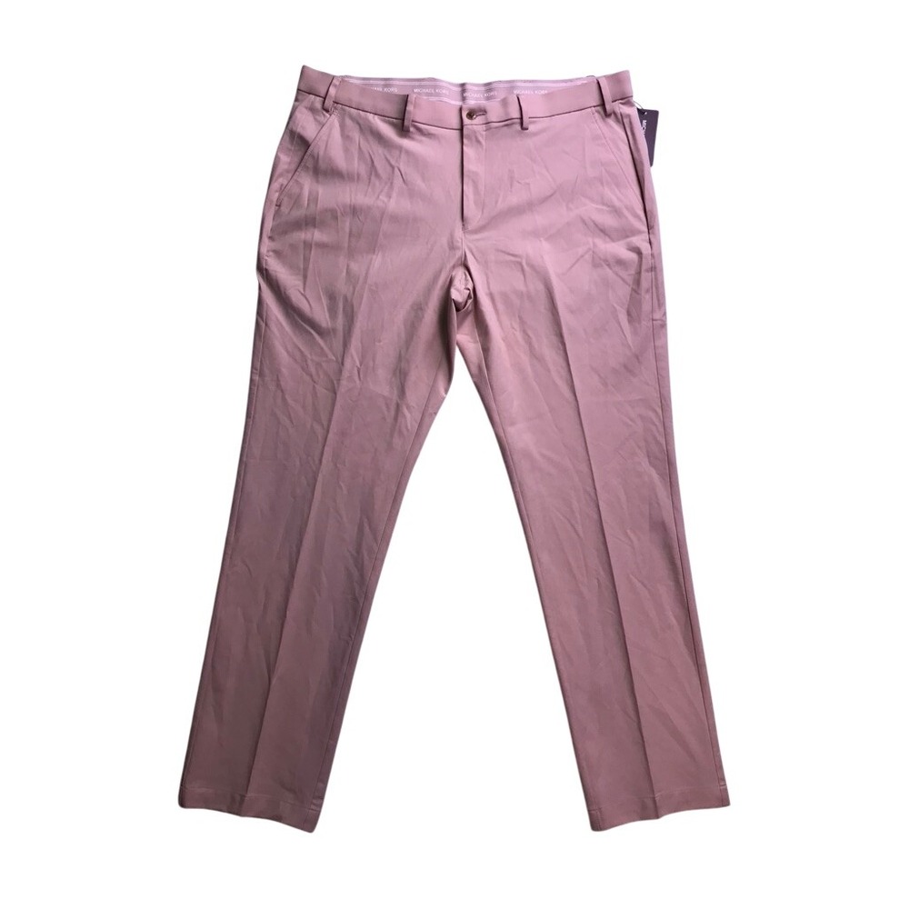 Michael Kors Major Chino Pants Mens 38x30 Pink Stretch Casual Trousers